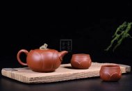 《荷塘月色茶具》宜興紫砂壺名師高級工藝美術(shù)師手工大紅袍金絲西施泡茶壺
