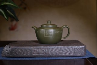 《魚樂(lè)》宜興工藝美術(shù)師手工紫砂壺茶壺具民國(guó)綠