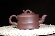 《竹節(jié)壺》宜興紫砂壺助理工藝美術(shù)師手工竹節(jié)壺紫泥