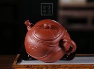 《空山幽竹》紫砂壺宜興工藝美術(shù)師手工紅皮龍茶壺茶具