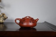 《刻繪石瓢》宜興工藝美術師工紫砂壺家藏大紅袍石瓢