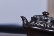 《水扁》宜興紫砂壺中國(guó)工藝美術(shù)大師純手工黑料茶壺全手工紫砂壺