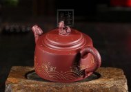 《魚躍龍門》宜興紫砂壺高級工藝美術師手工禮品茶具底槽青