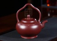 《梵華提梁》純手工高級(jí)工藝美術(shù)師宜興紫砂創(chuàng)新提梁壺紫泥泡茶壺套壺
