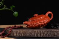 《扁合菱》宜興朱泥紫砂壺全純手工茗家合菱紫砂茶壺