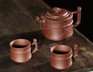 《富貴竹節(jié)套組》宜興紫砂壺套組紫砂泡茶壺紫泥手工工藝美術師紫砂茶具