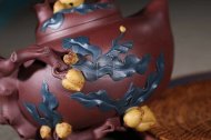 《多子多?！芬伺d紫砂壺高級(jí)工藝美術(shù)師純手工底槽青中壺茶具泡茶壺創(chuàng)新壺