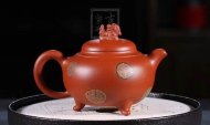 《獅韻》紫砂壺全手工茶壺老師小紅泥，絞泥（段泥、紫泥、綠泥等）壺