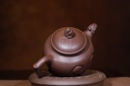 《福猴》宜興紫砂工藝美術師手工紫泥泡茶壺套壺