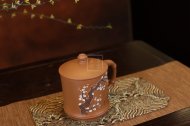 《竹節(jié)蓋杯-泥繪梅花款》紫砂壺實(shí)力派名家手工宜興茶壺茶具段泥