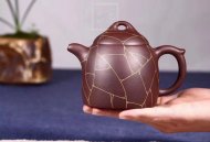 《金絲秦權》宜興紫砂壺工藝美術師手工紫泥泡茶壺秦權茶具