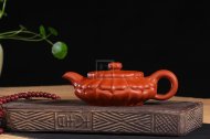 《扁合菱》宜興朱泥紫砂壺全純手工茗家合菱紫砂茶壺