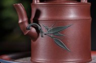 《新竹提梁》紫砂茶具茶壺工藝美術師純手工新竹提梁底槽青